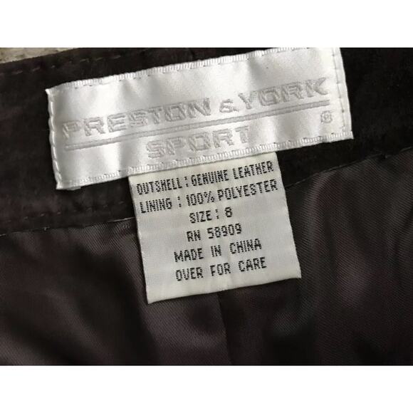 PRESTON & YORK Sport Womens Size 8 Brown Leather Suede Pants 30.5" Inseam - Picture 4 of 4